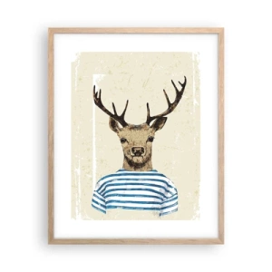 Een poster in een licht eiken lijst - Omdat ik van gestreepte t-shirts hou! - 40x50 cm