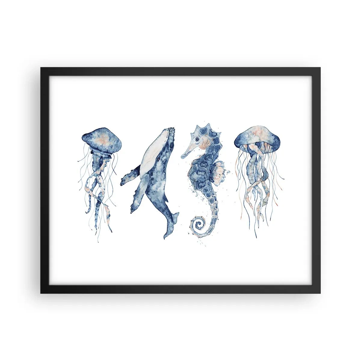 Poster in een zwarte lijst - Zee wonderen - 50x40 cm