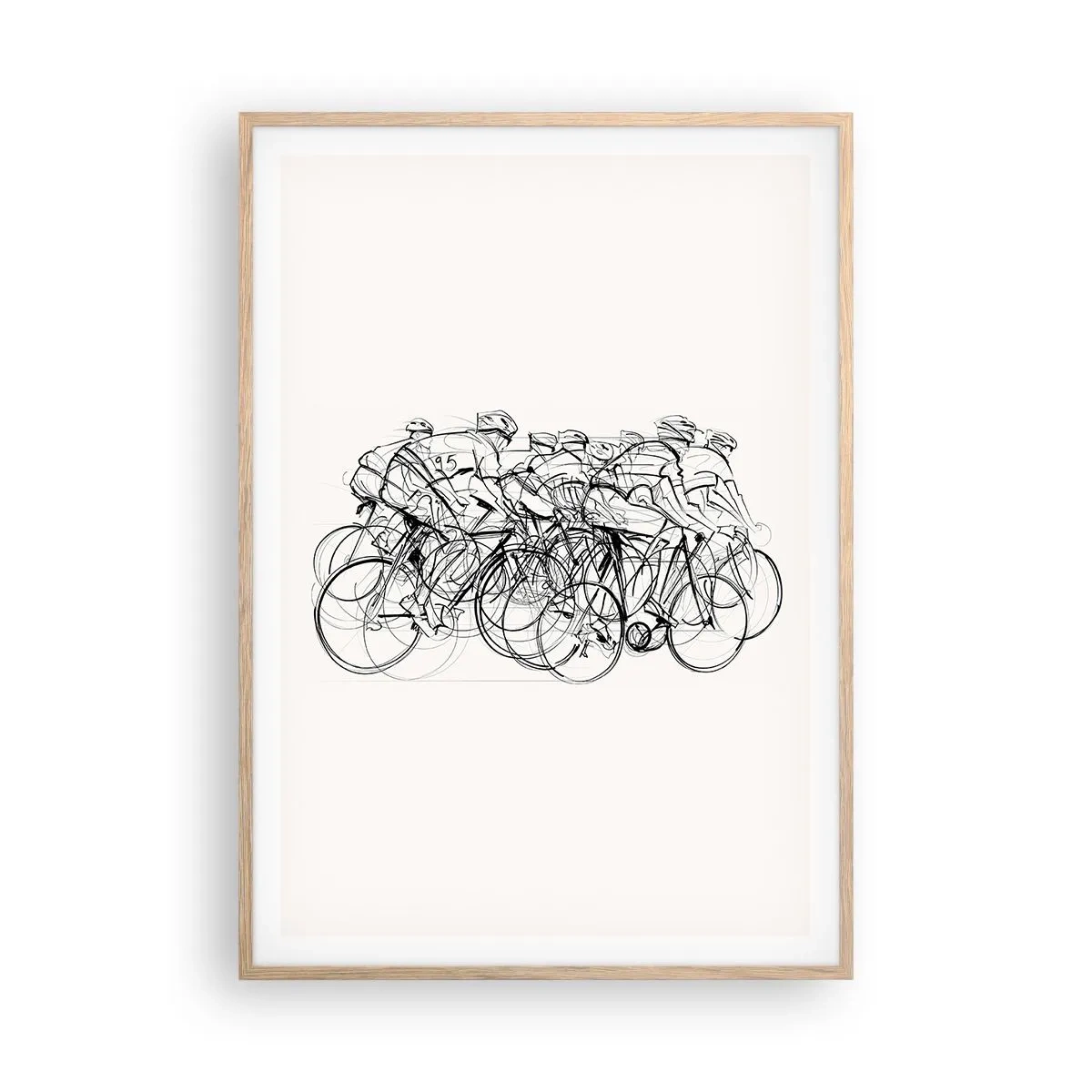 Een poster in een licht eiken lijst - Samen als team - 70x100 cm