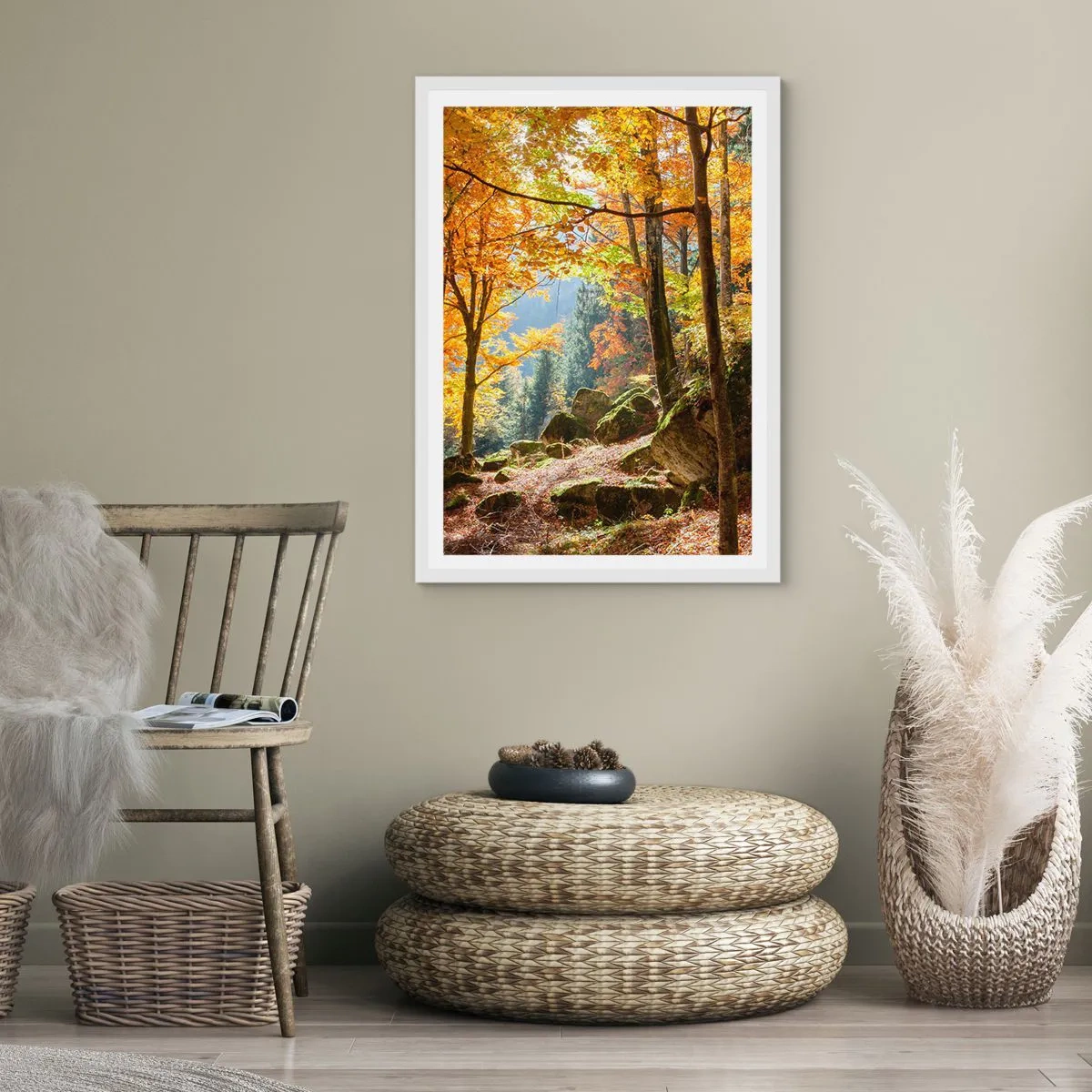 Poster in een witte lijst - Tijd om te ontspannen - 30x40 cm