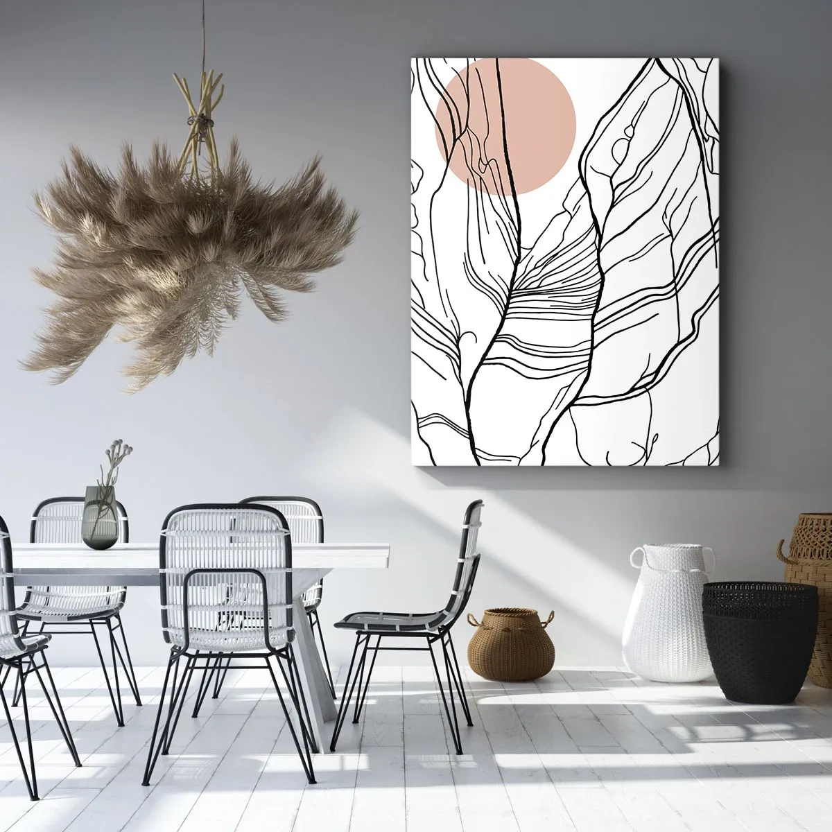 Schilderen op canvas - In een web van twijgen - 55x100 cm