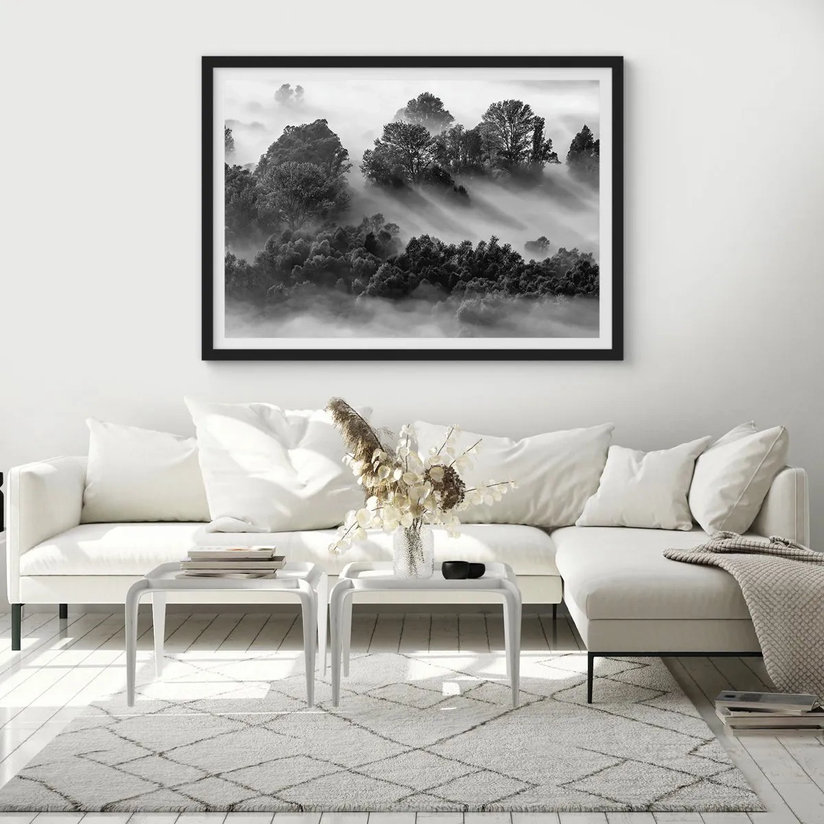 Poster in een zwarte lijst - Opstaand uit de slaap - 50x40 cm