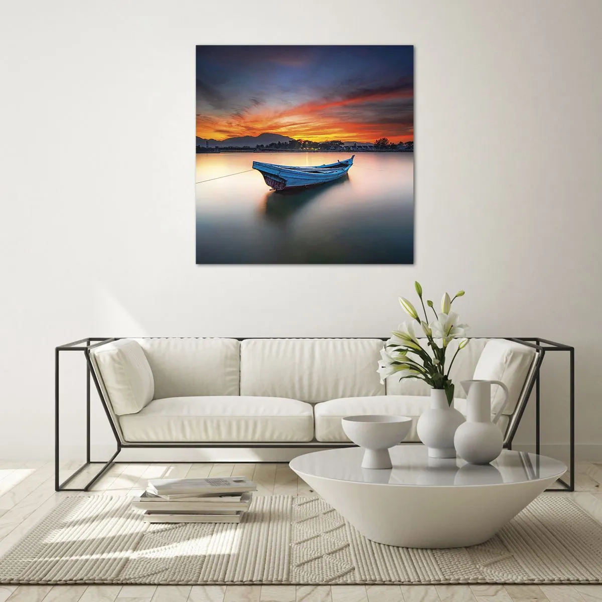 Schilderen op glas - Een goede nacht komt eraan - 70x70 cm