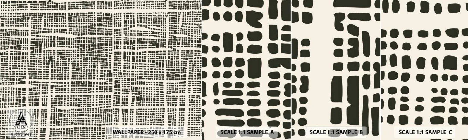 Fotobehang Monster Zelfklevend Deluxe Sticker - Geweven compositie - Abstractie, Grafisch, Deel - 100x30 cm