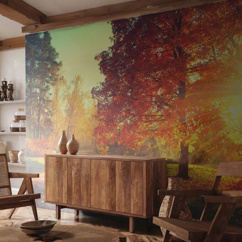 Zelfklevend Fotobehang Deluxe Sticker - Rood is mooi - Landschap, Park, Natuur - 450x315 cm