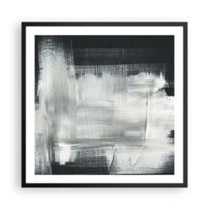 Poster in een zwarte lijst - Geweven van verticaal en horizontaal - 60x60 cm