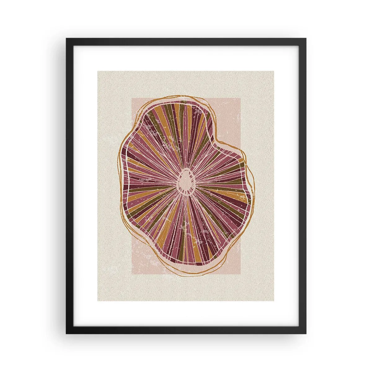 Poster in een zwarte lijst - Stralende abstractie - 40x50 cm