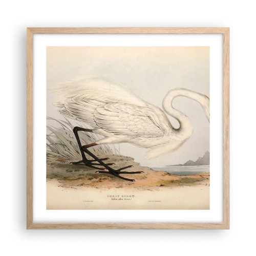Een poster in een licht eiken lijst - Dame op de biezen - 50x50 cm