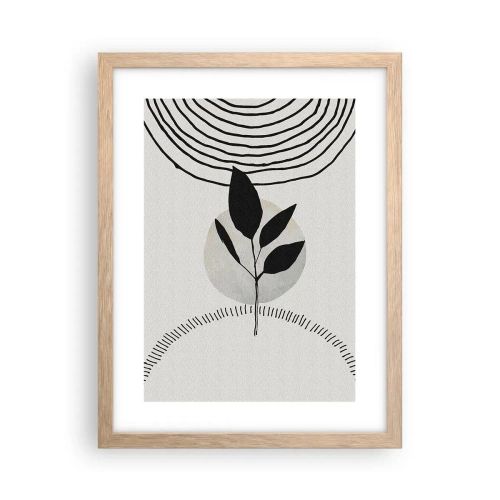 Een poster in een licht eiken lijst - Compositie: natuurrituelen - 30x40 cm
