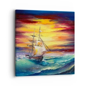 Schilderen op canvas - Dapper onder de golven - 40x40 cm