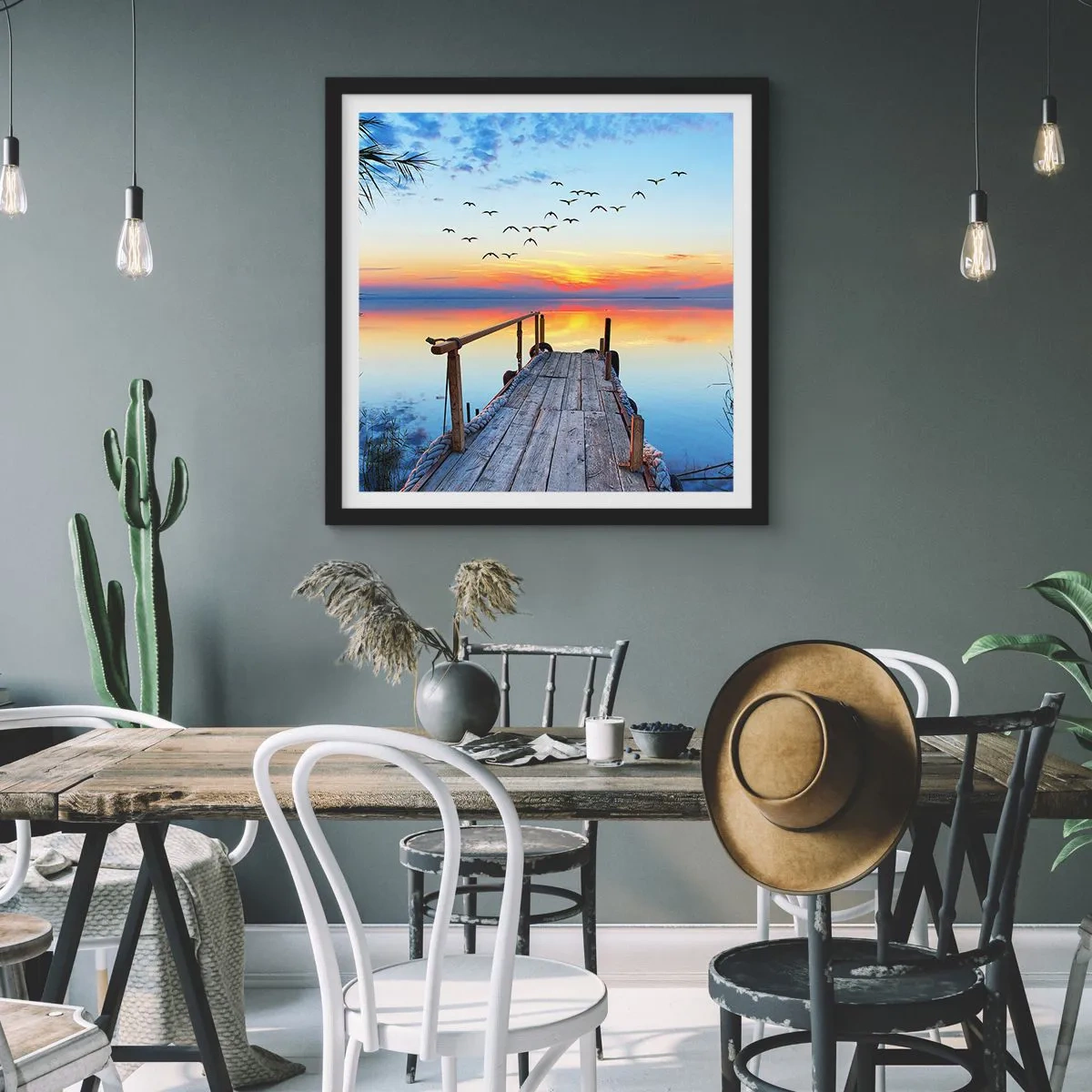 Poster in een zwarte lijst - Het is tijd om terug te gaan... - 50x50 cm