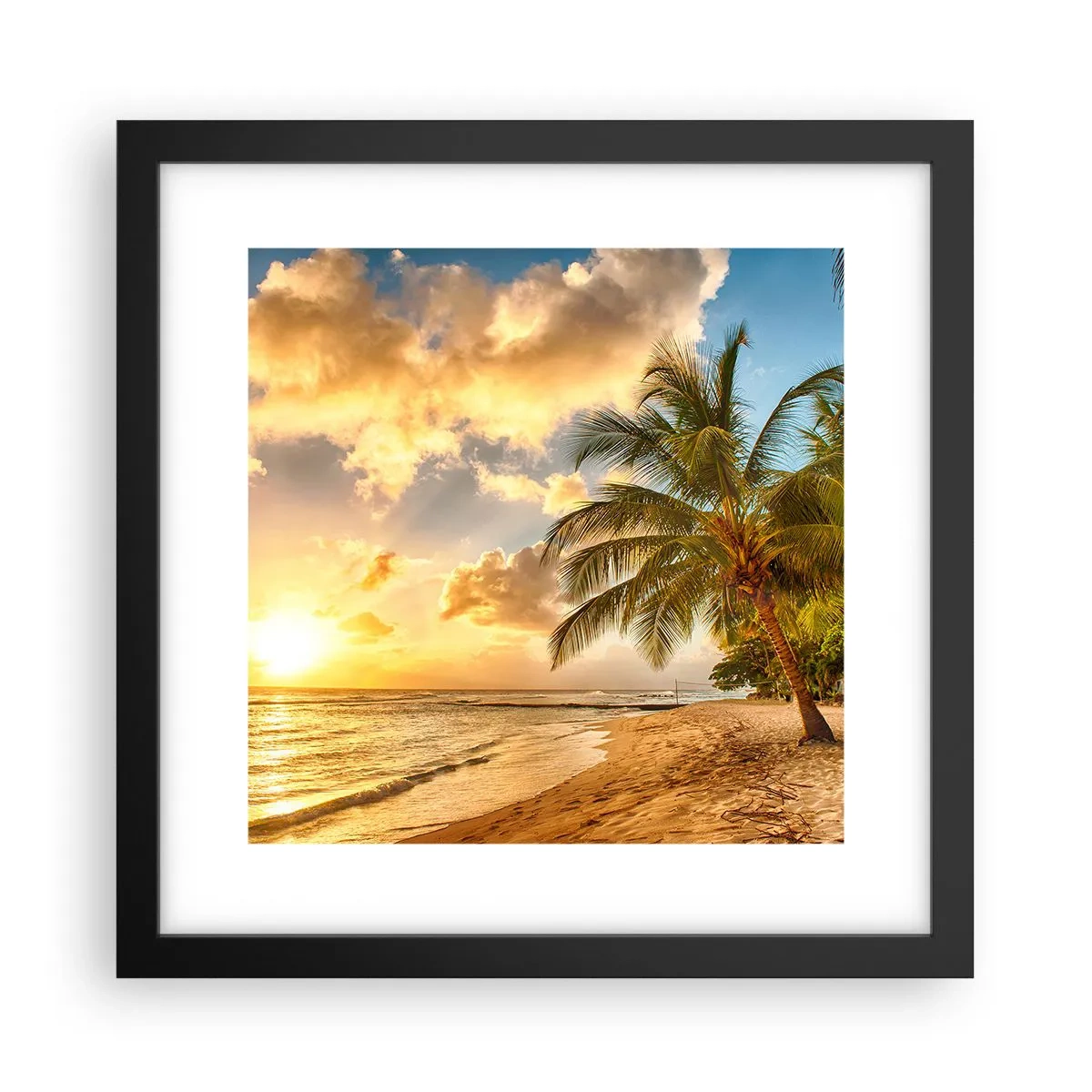 Poster in een zwarte lijst - Eeuwige zomer, altijd vakantie - 30x30 cm