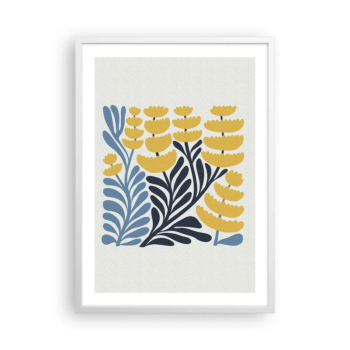 Poster in een witte lijst - Zonnig bloembed - 50x70 cm