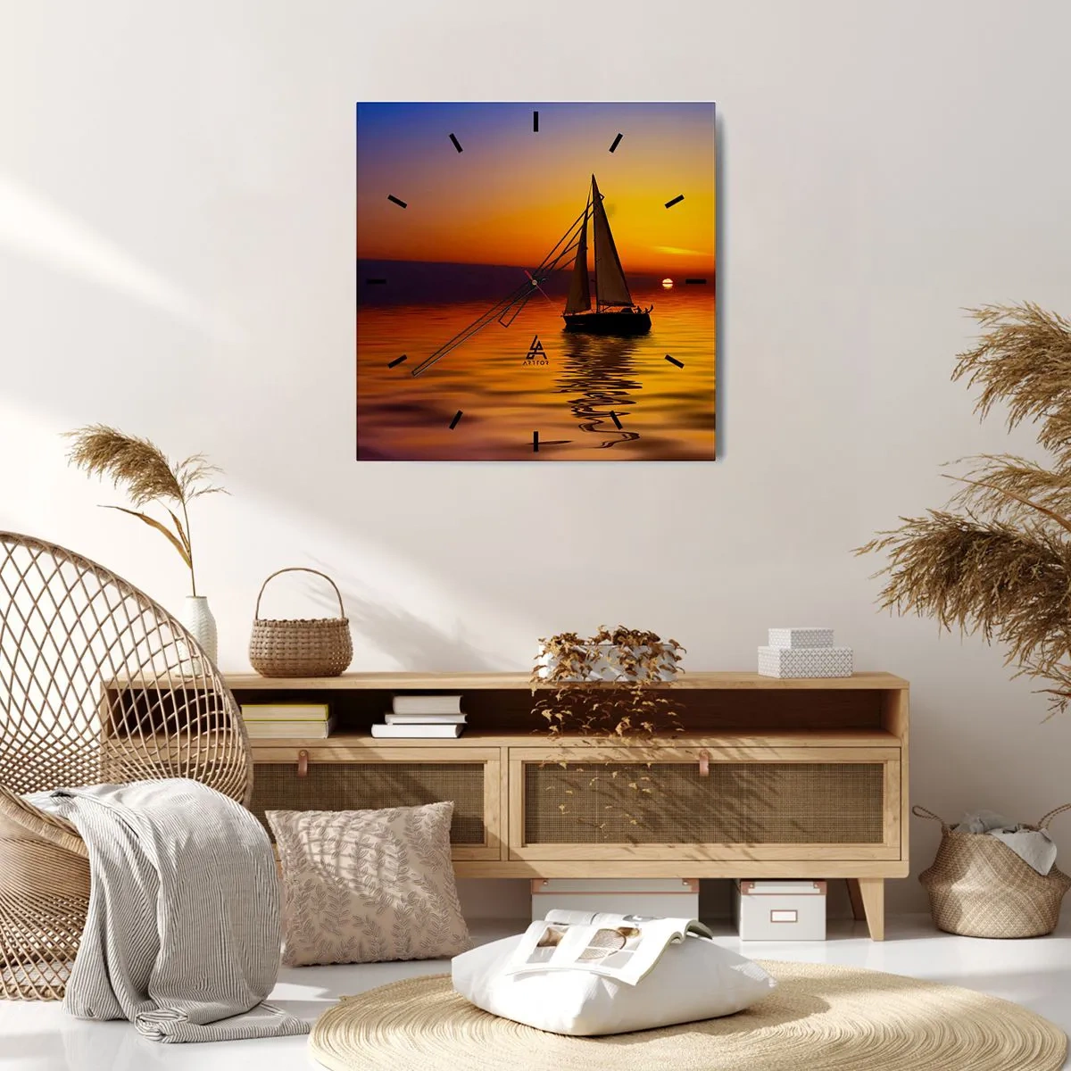 Wandklok - Klok - Hoe stil is het hier in de schemering... - 40x40 cm