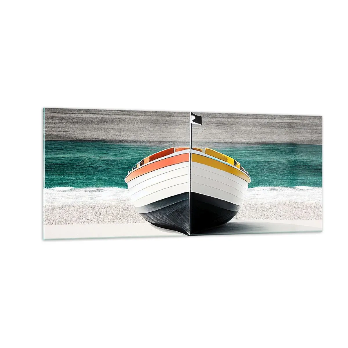 Schilderen op glas - Op zijn plaats - 100x40 cm