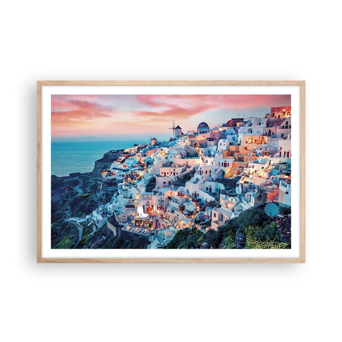 Een poster in een licht eiken lijst - Je geweldige Griekse vakantie - 91x61 cm