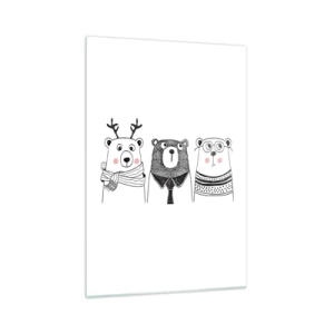 Schilderen op glas - Beer, beertje en taddybeer - 70x100 cm