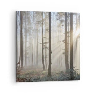 Schilderen op canvas - De mist werd ook wakker - 70x70 cm