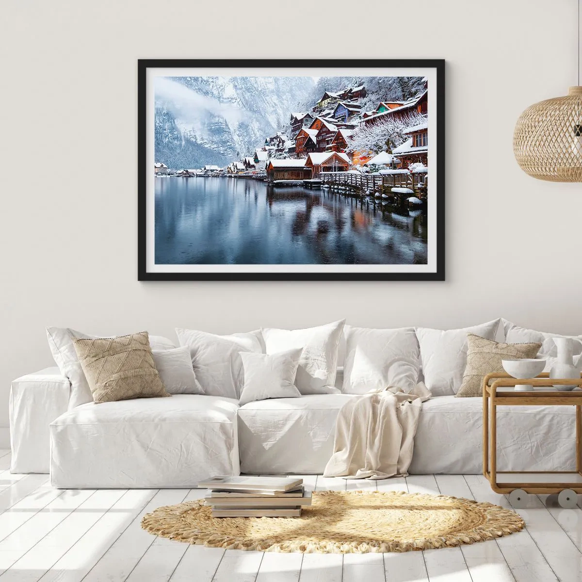 Poster in een zwarte lijst - In winterdecoratie - 100x70 cm