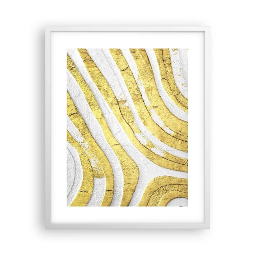 Poster in een witte lijst - Compositie in wit en goud - 40x50 cm