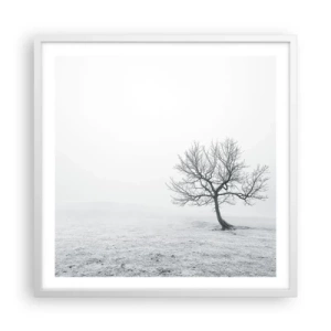 Poster in een witte lijst - Tegen het niets - 60x60 cm