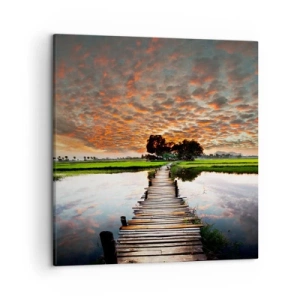 Schilderen op canvas - Strek je armen - ademen - 50x50 cm