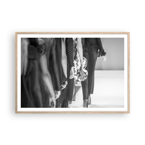 Een poster in een licht eiken lijst - Een stijlvolle optocht - 100x70 cm