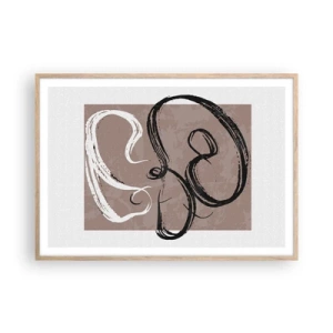 Een poster in een licht eiken lijst - Compositie – de zoektocht naar volheid - 100x70 cm