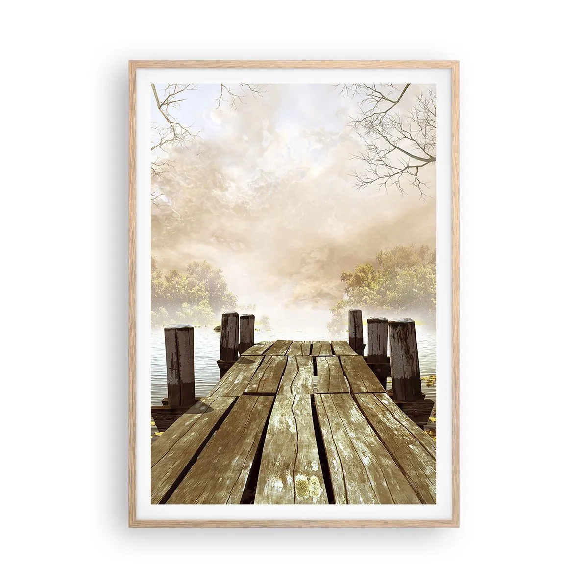 Een poster in een licht eiken lijst - Het milde verdriet van de herfst - 70x100 cm