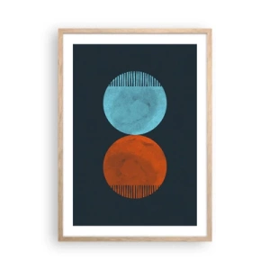 Een poster in een licht eiken lijst - Alleen geometrie? - 50x70 cm