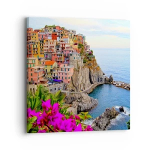 Schilderen op canvas - Lachende stad - 40x40 cm