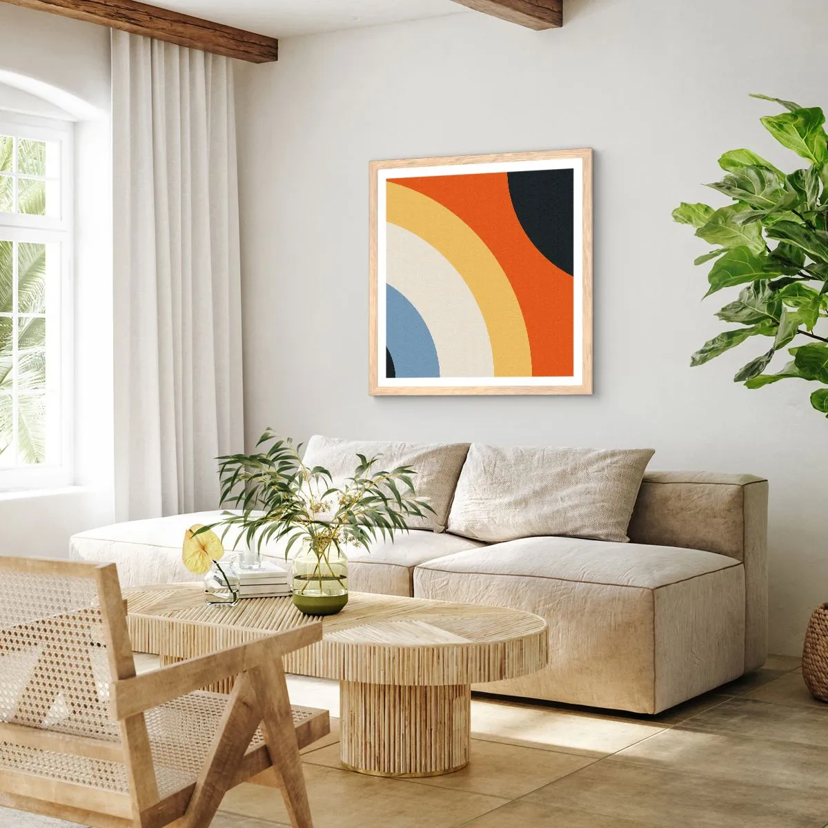 Een poster in een licht eiken lijst - Naar mezelf toe - 40x40 cm