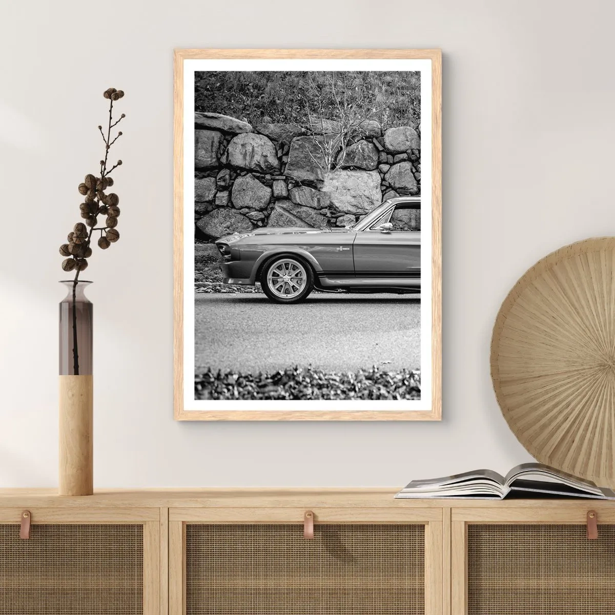 Een poster in een licht eiken lijst - De legende van de jaren 60 - 61x91 cm