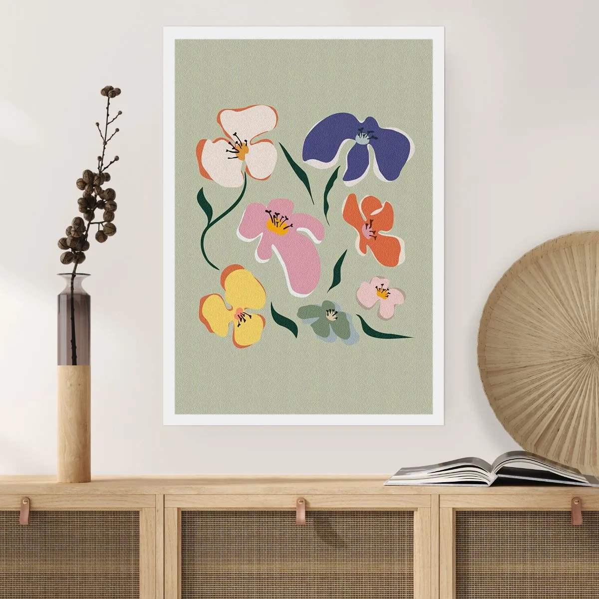 Poster - Viooltjes welkom - 70x100 cm