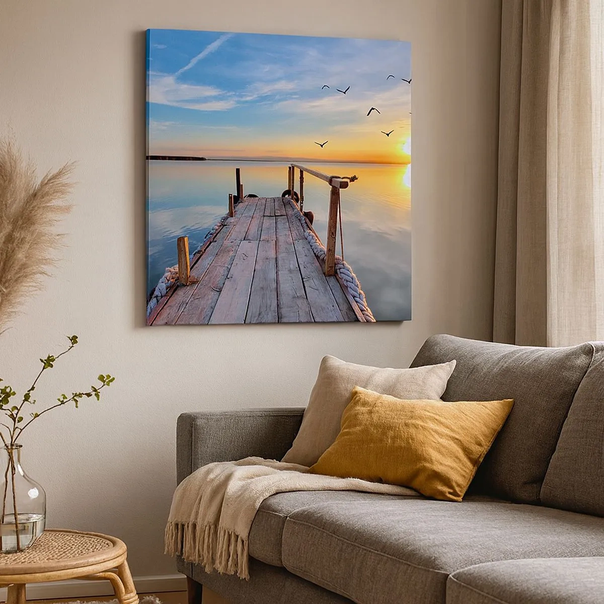 Schilderen op canvas - Loop recht naar de zon - 30x30 cm