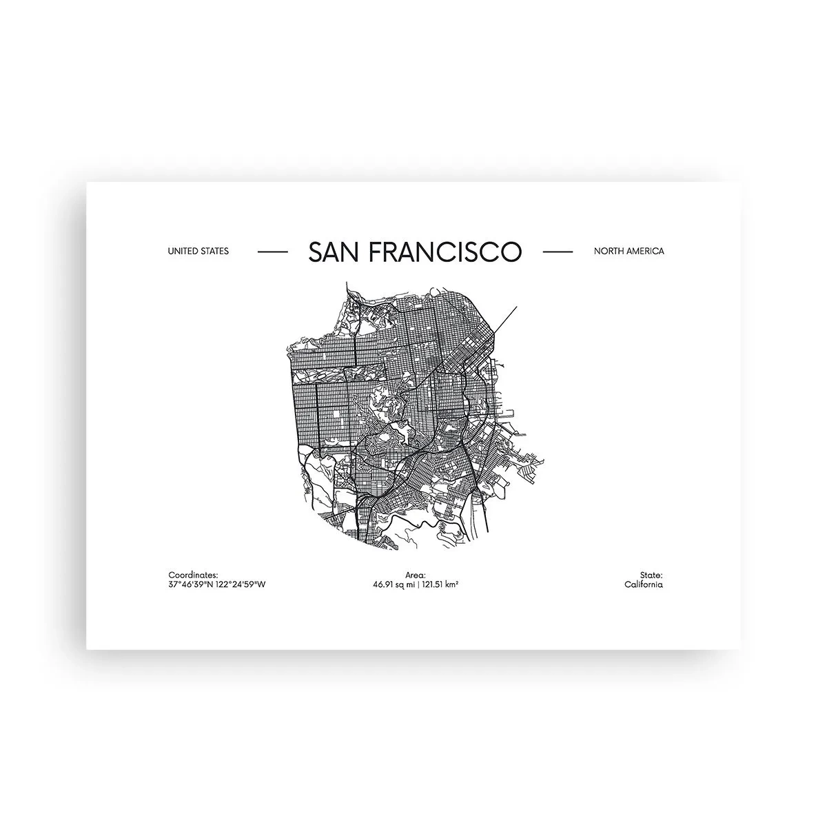 Poster - Anatomie van San Francisco - 70x50 cm