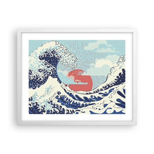 Poster in een witte lijst - Van Japanse inspiratie - 50x40 cm