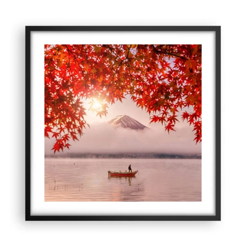 Poster in een zwarte lijst - In het Japanse klimaat - 50x50 cm