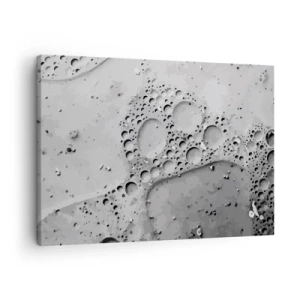 Schilderen op canvas - Zwart-wit bubbelpatroon in minimalistische stijl - 70x50cm - Schuimspoor - Moderne wanddecoratie voor woonkamer en slaapkamer ARTTOR