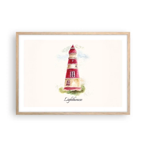 Een poster in een licht eiken lijst - Er is altijd goed weer in de buurt - 70x50 cm