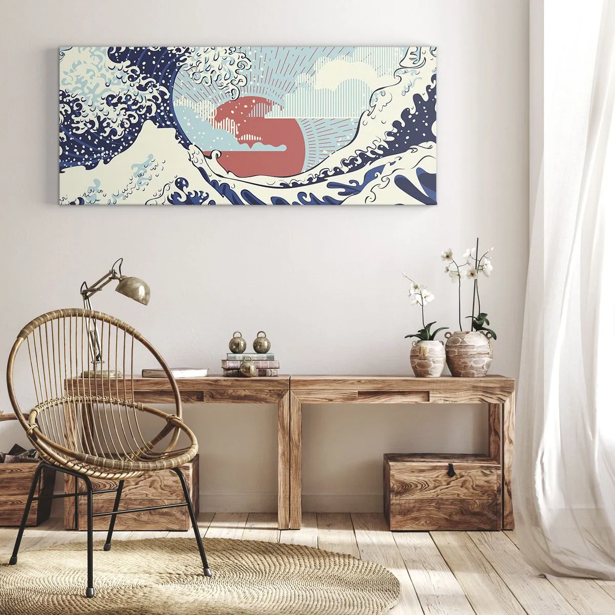 Schilderen op canvas - Van Japanse inspiratie - 100x40 cm