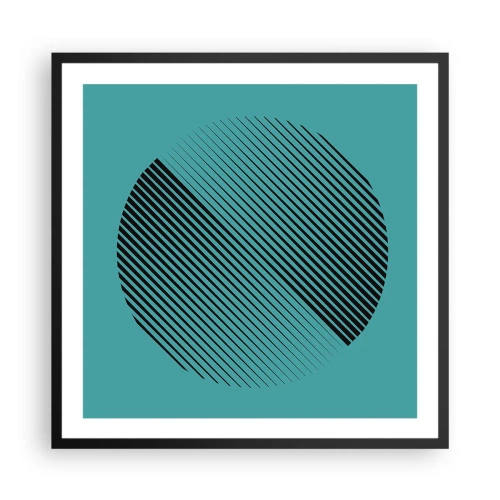 Poster in een zwarte lijst - Cirkel – een geometrische variatie - 60x60 cm