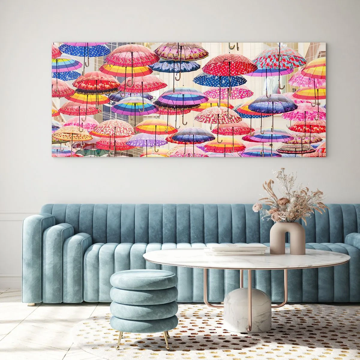 Schilderen op glas - Stadsweide - 120x50 cm