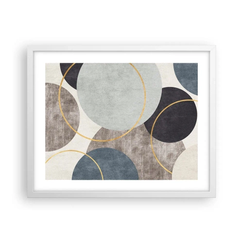 Poster in een witte lijst - Wiel voor wiel - 50x40 cm