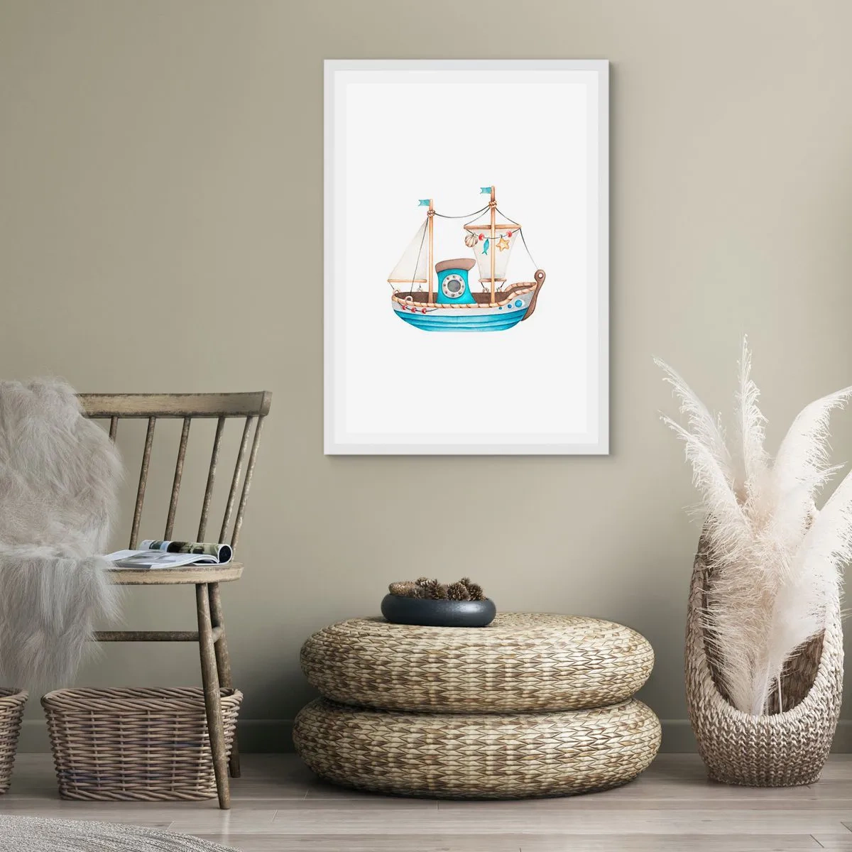Poster in een witte lijst - Ahoi, avontuur! - 30x40 cm