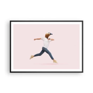 Poster in een zwarte lijst - Een snufje absurditeit - 100x70 cm