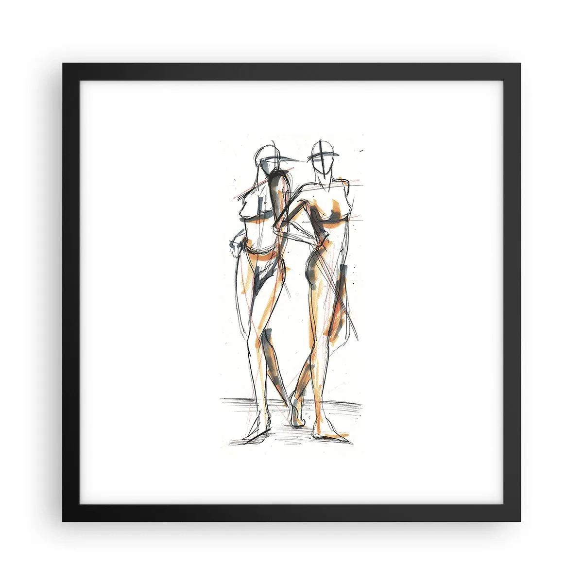 Poster in een zwarte lijst - Een studie van genade - 40x40 cm