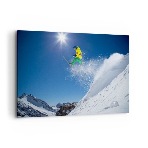 Schilderen op canvas - Dansend met de bergen - 120x80 cm