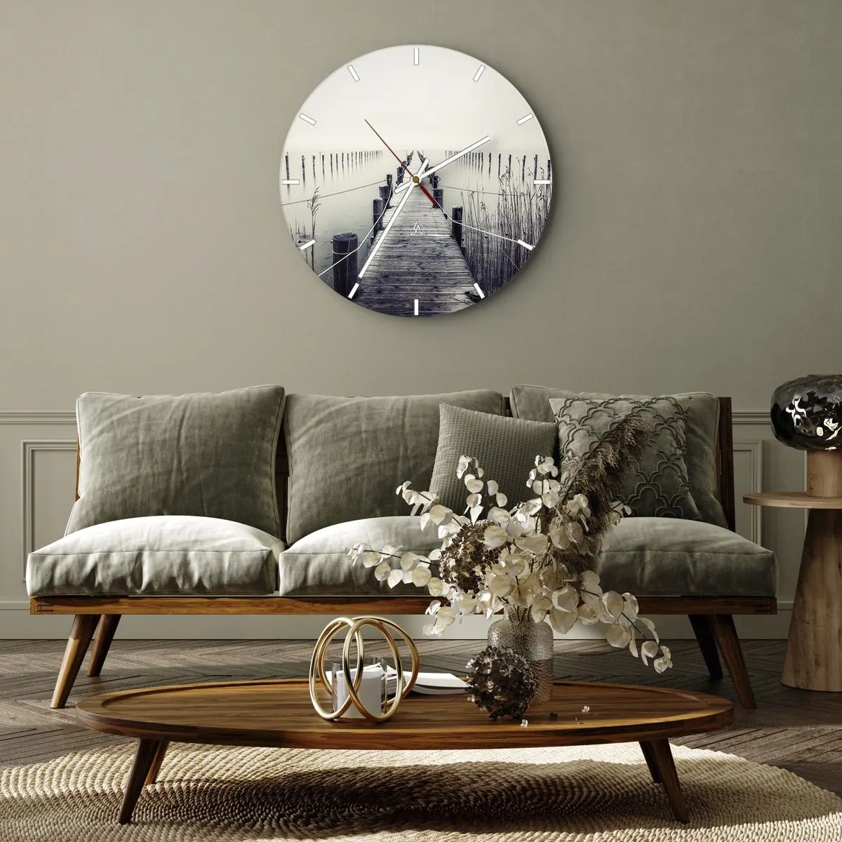 Wandklok - Klok - Dompel jezelf onder in vrede - 40x40 cm