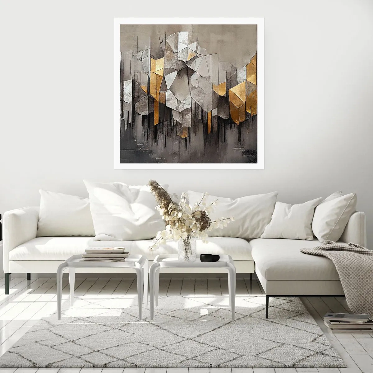 Poster - Compositie van ijs en licht - 40x40 cm